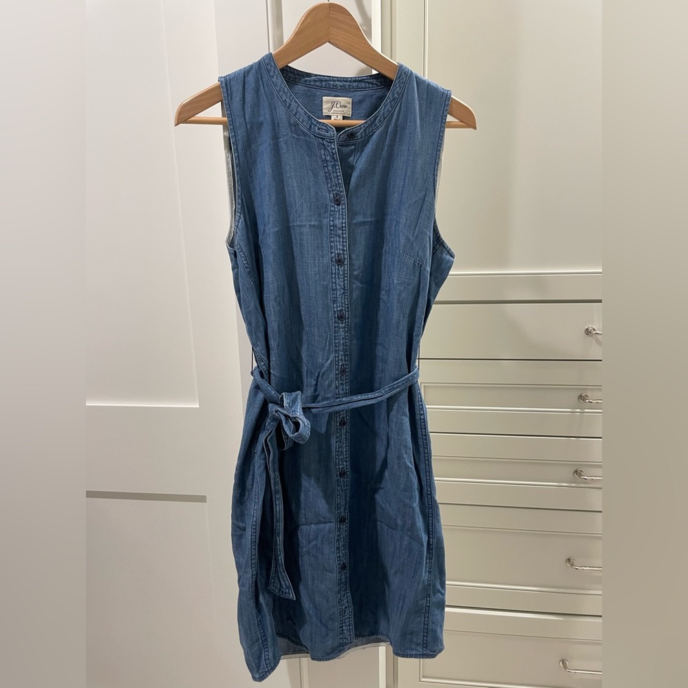 JCrew denim button down tie-dress size S
